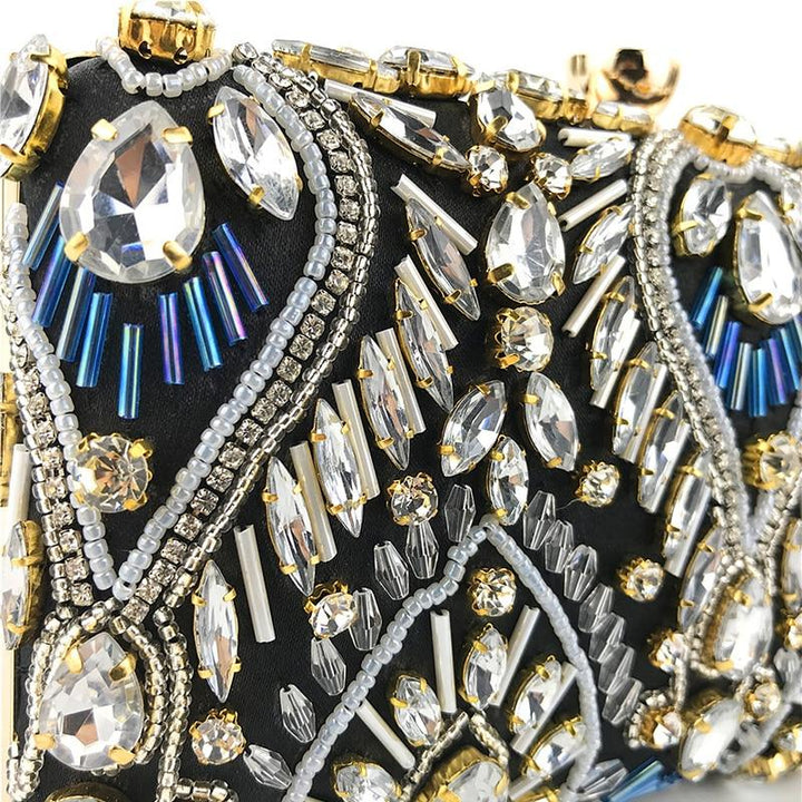 Luxury Beaded Diamond Rhinestone Evening Clutch Handbag