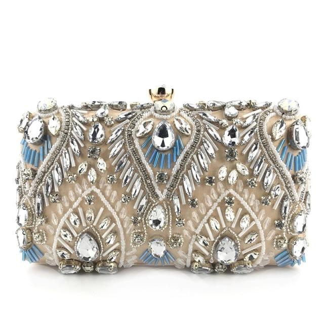 Luxury Beaded Diamond Rhinestone Evening Clutch Handbag