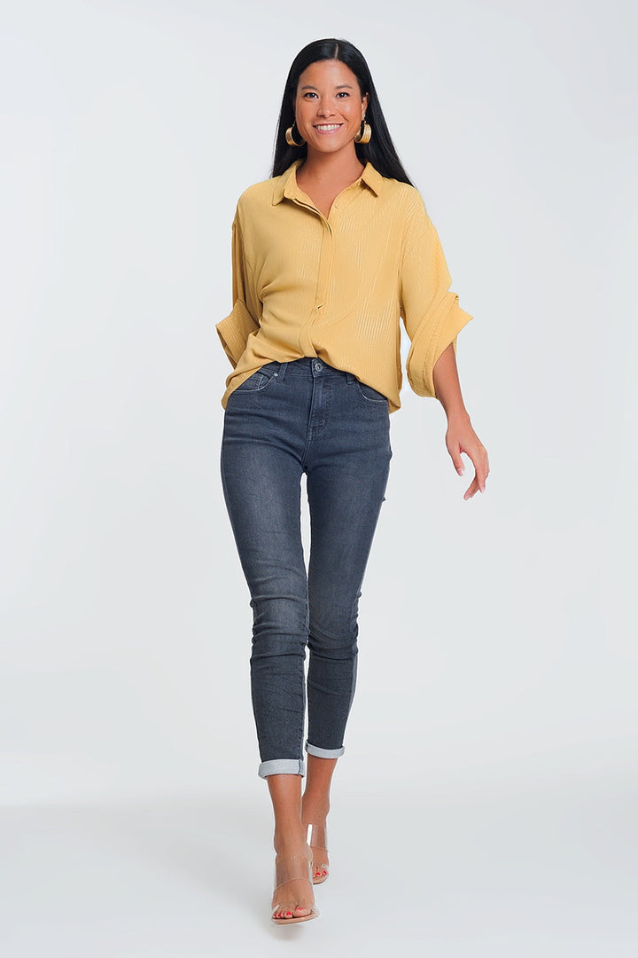 Sparkling High-Waisted Skinny Jeans