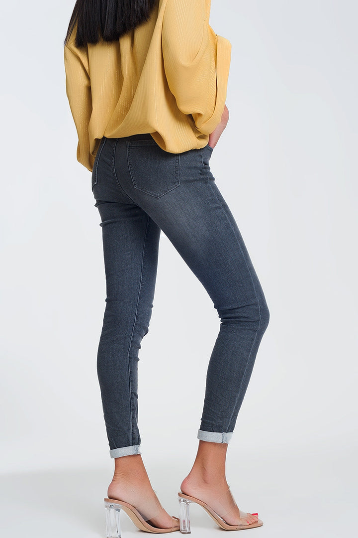 Sparkling High-Waisted Skinny Jeans
