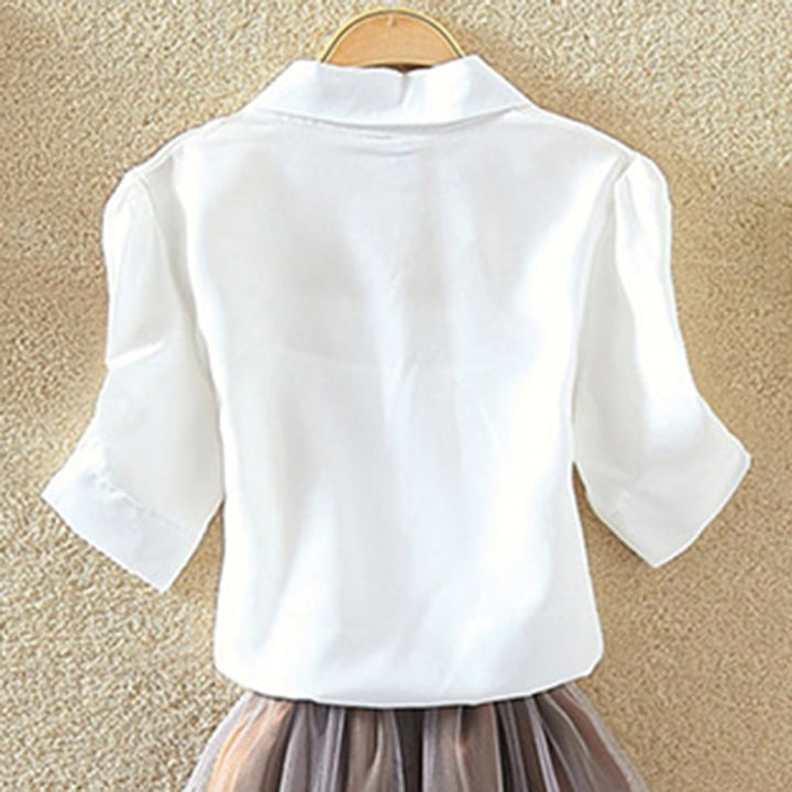 Pure Comfort White Cotton Summer Blouse - Loose Fit, Short Sleeves