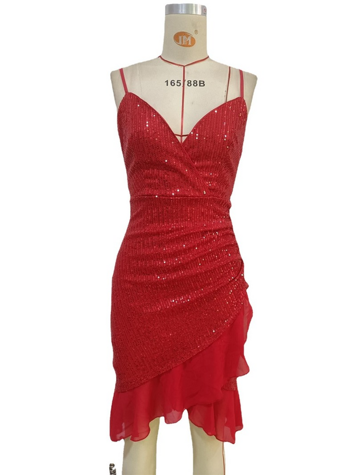 Women Backless Bodycon Mini Dresses Sleeveless Red Elegant Sexy Party Dress
