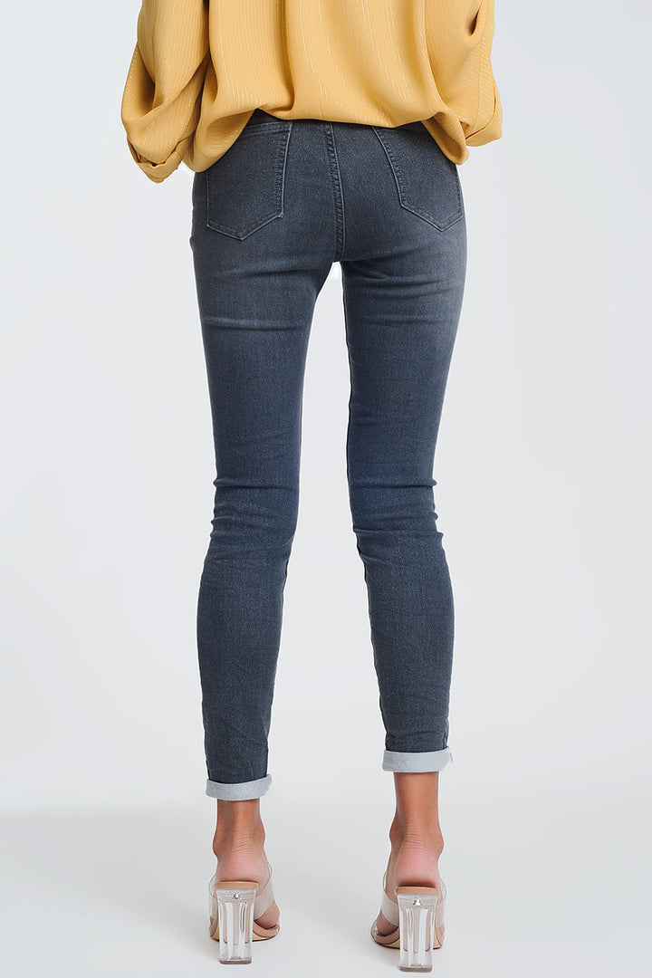 Sparkling High-Waisted Skinny Jeans