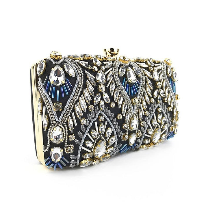 Luxury Beaded Diamond Rhinestone Evening Clutch Handbag