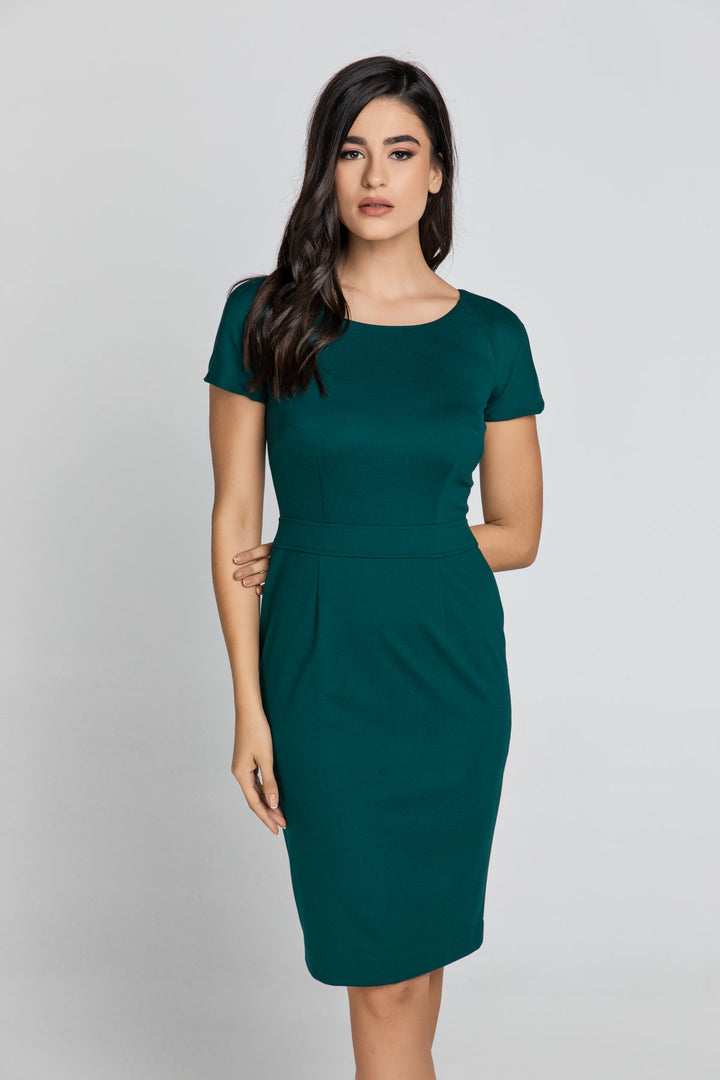 Emerald Fitted Cap Sleeve Dress