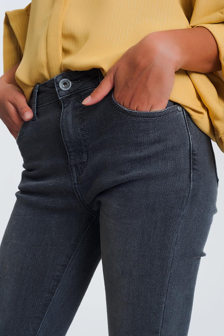 Sparkling High-Waisted Skinny Jeans