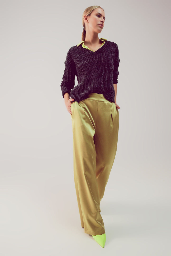 Dark Grey Knitted Chenille Jumper