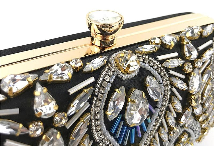 Luxury Beaded Diamond Rhinestone Evening Clutch Handbag