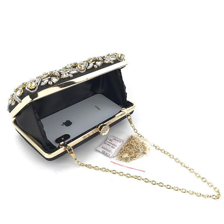 Luxury Beaded Diamond Rhinestone Evening Clutch Handbag