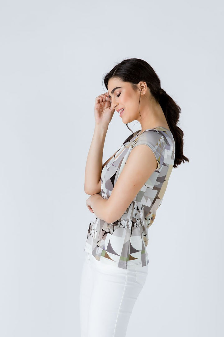 Vibrant Stretch Jersey Print Top