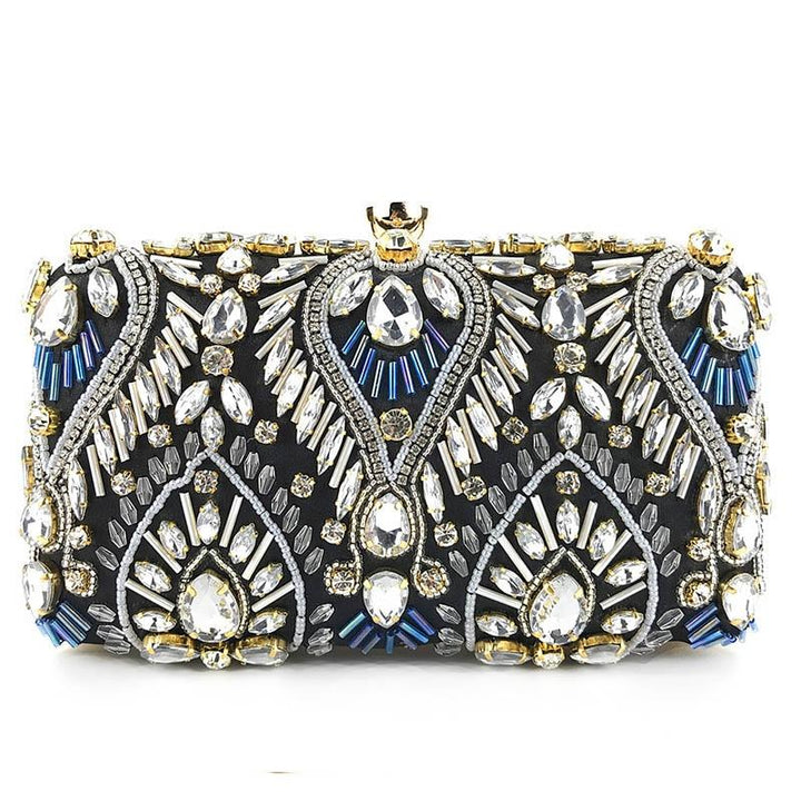 Luxury Beaded Diamond Rhinestone Evening Clutch Handbag