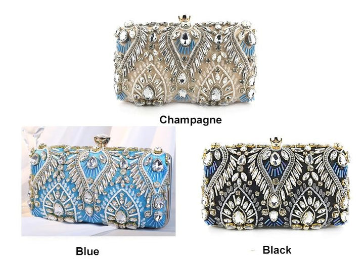 Luxury Beaded Diamond Rhinestone Evening Clutch Handbag