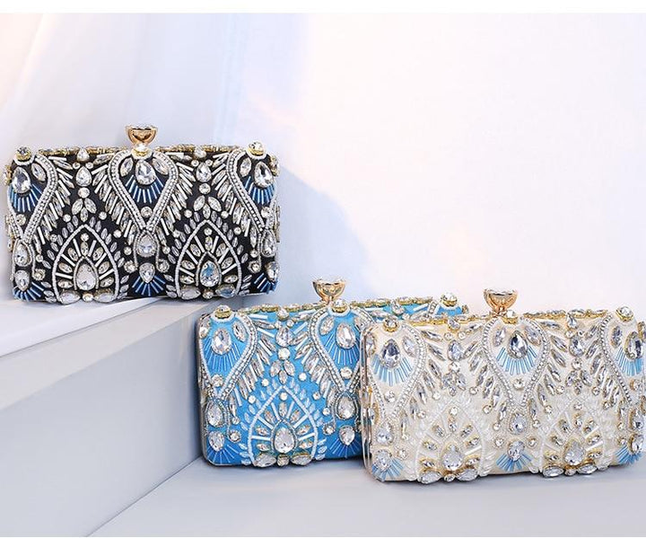 Luxury Beaded Diamond Rhinestone Evening Clutch Handbag