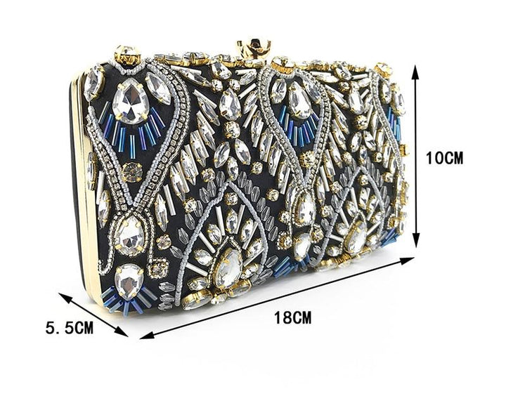Luxury Beaded Diamond Rhinestone Evening Clutch Handbag