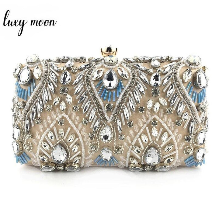 Luxury Beaded Diamond Rhinestone Evening Clutch Handbag