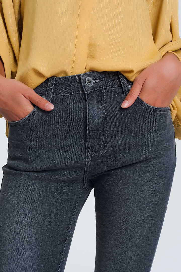 Sparkling High-Waisted Skinny Jeans