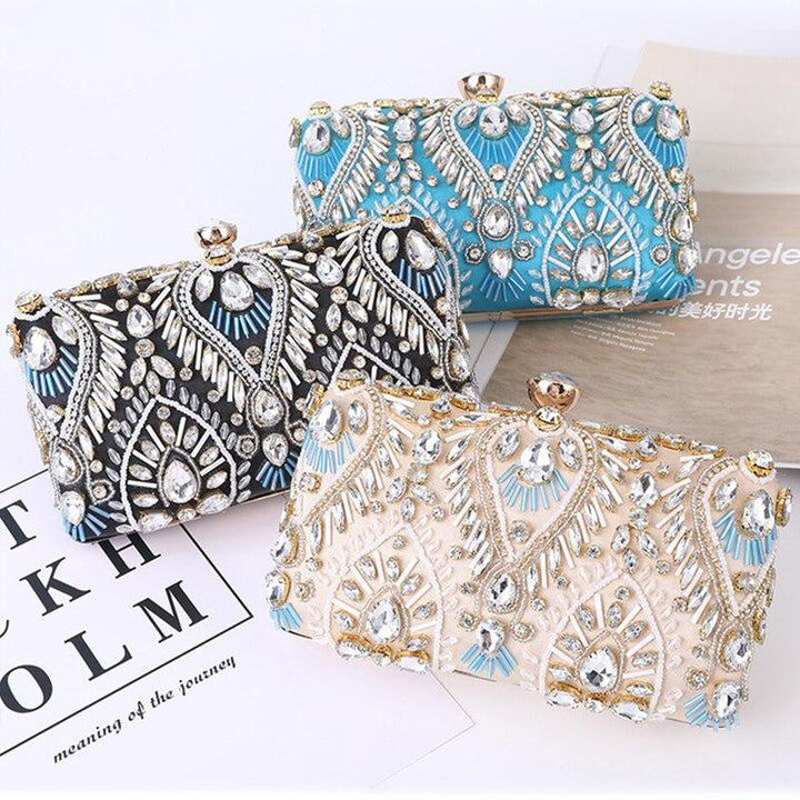 Luxury Beaded Diamond Rhinestone Evening Clutch Handbag