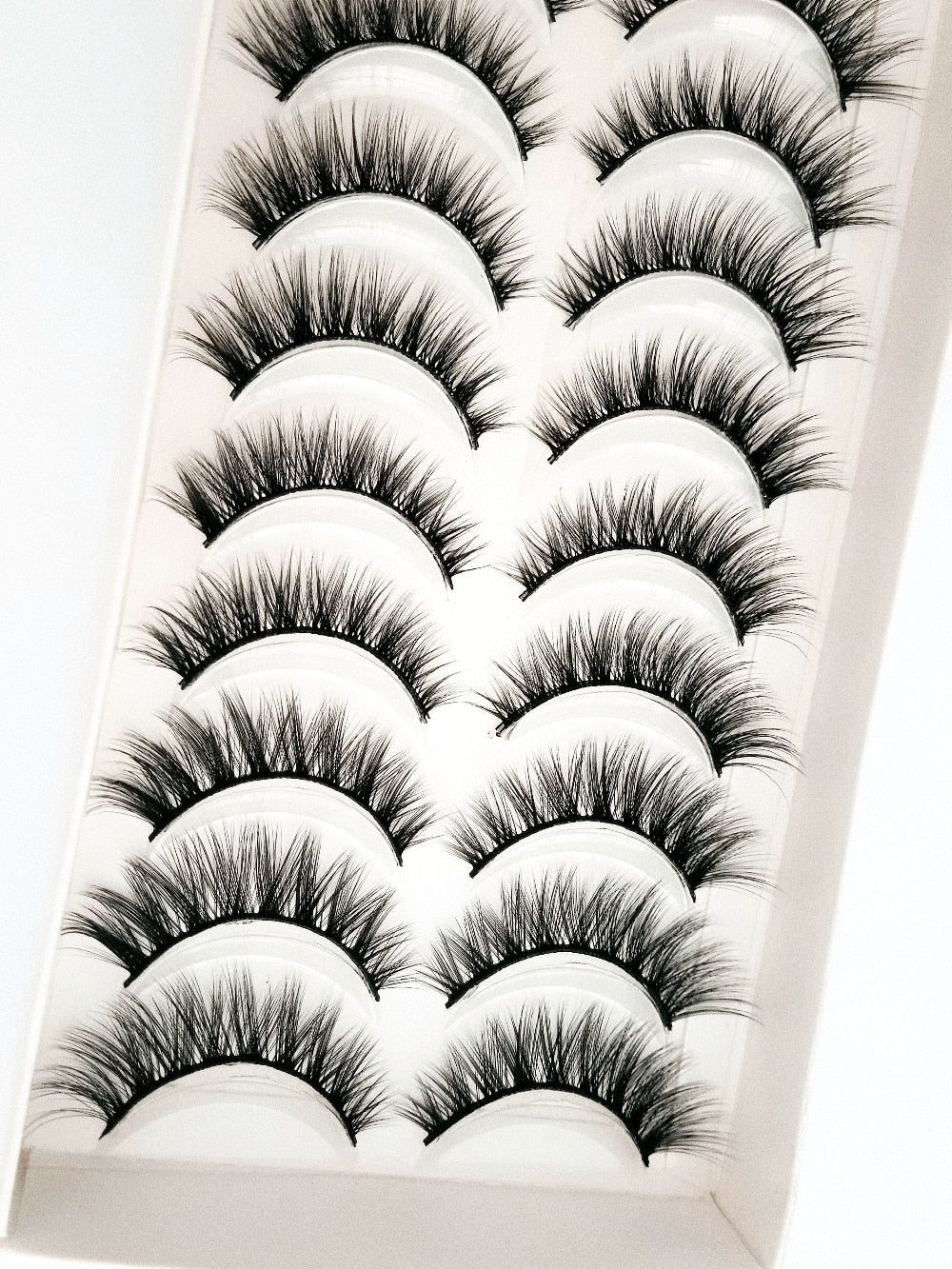 Natural Glam 3D Mink False Eyelashes - Set of 10 Pairs for Stunning Eye Makeup