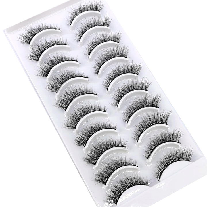 Natural Glam 3D Mink False Eyelashes - Set of 10 Pairs for Stunning Eye Makeup