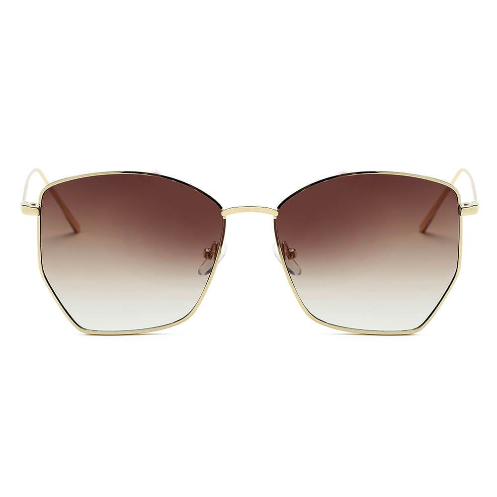 CARDIFF | Women Oversize Geometric Metal Fashion Sunglasses