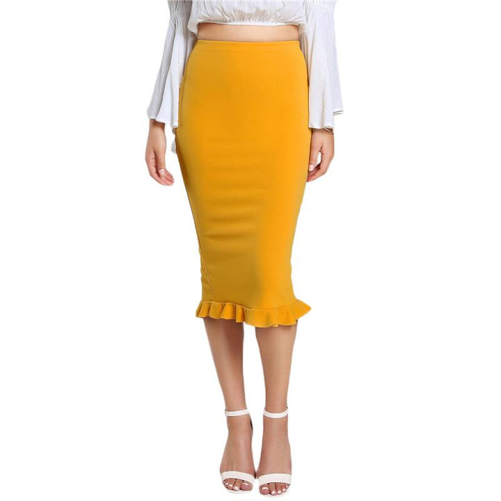Split Ruffle Pencil Skirt