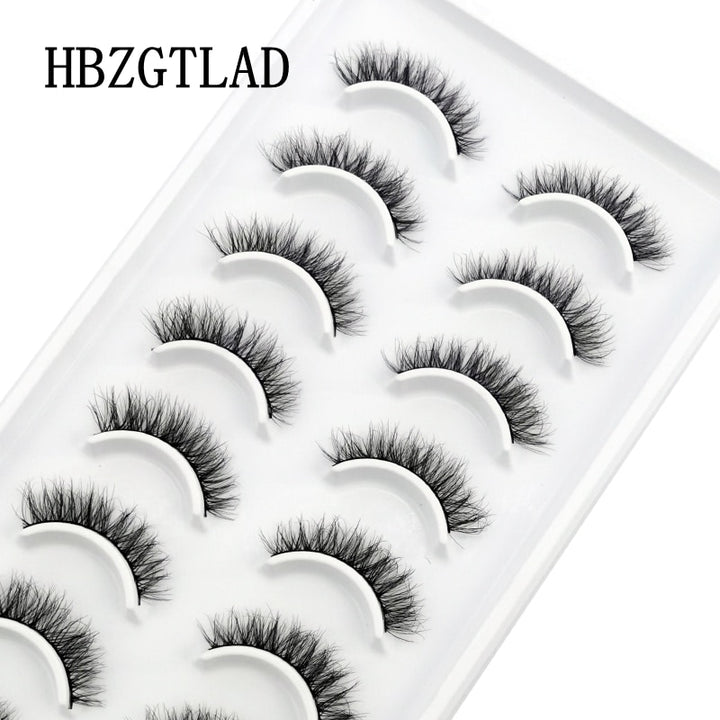 Natural Glam 3D Mink False Eyelashes - Set of 10 Pairs for Stunning Eye Makeup