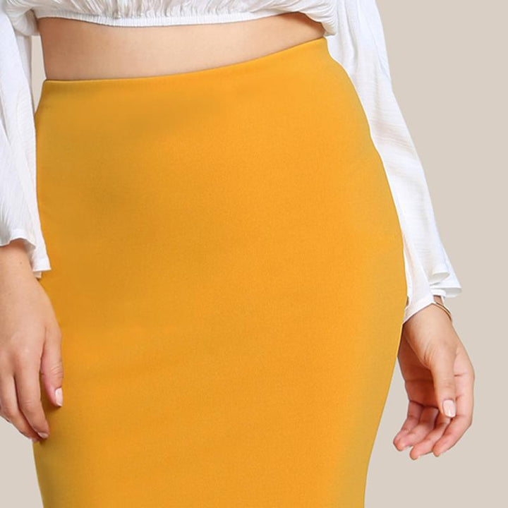 Split Ruffle Pencil Skirt