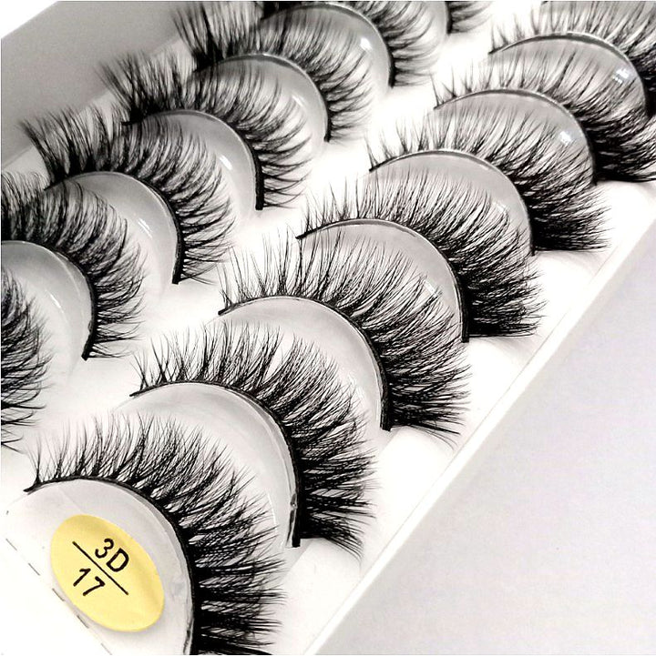 Natural Glam 3D Mink False Eyelashes - Set of 10 Pairs for Stunning Eye Makeup