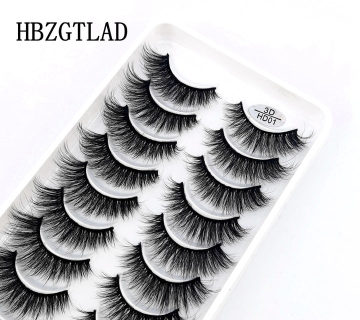 Natural Glam 3D Mink False Eyelashes - Set of 10 Pairs for Stunning Eye Makeup