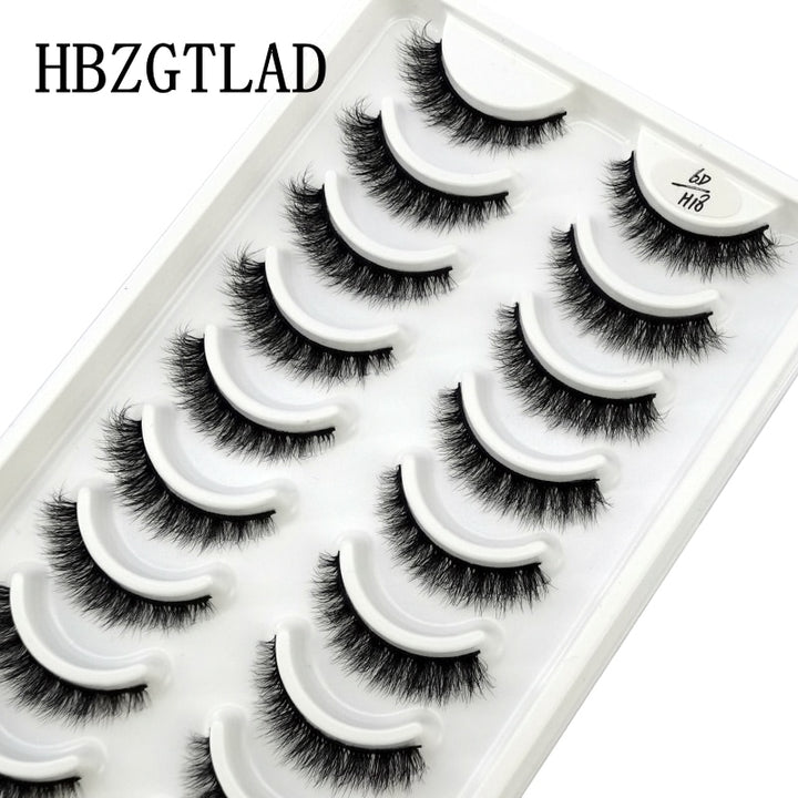 Natural Glam 3D Mink False Eyelashes - Set of 10 Pairs for Stunning Eye Makeup