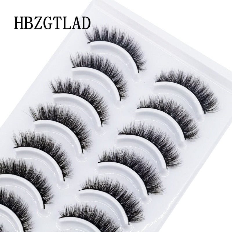 Natural Glam 3D Mink False Eyelashes - Set of 10 Pairs for Stunning Eye Makeup