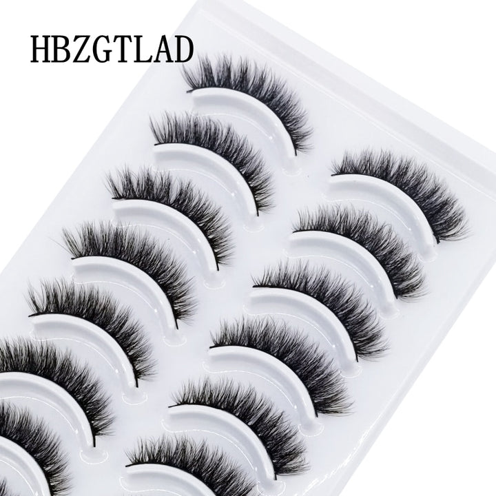 Natural Glam 3D Mink False Eyelashes - Set of 10 Pairs for Stunning Eye Makeup