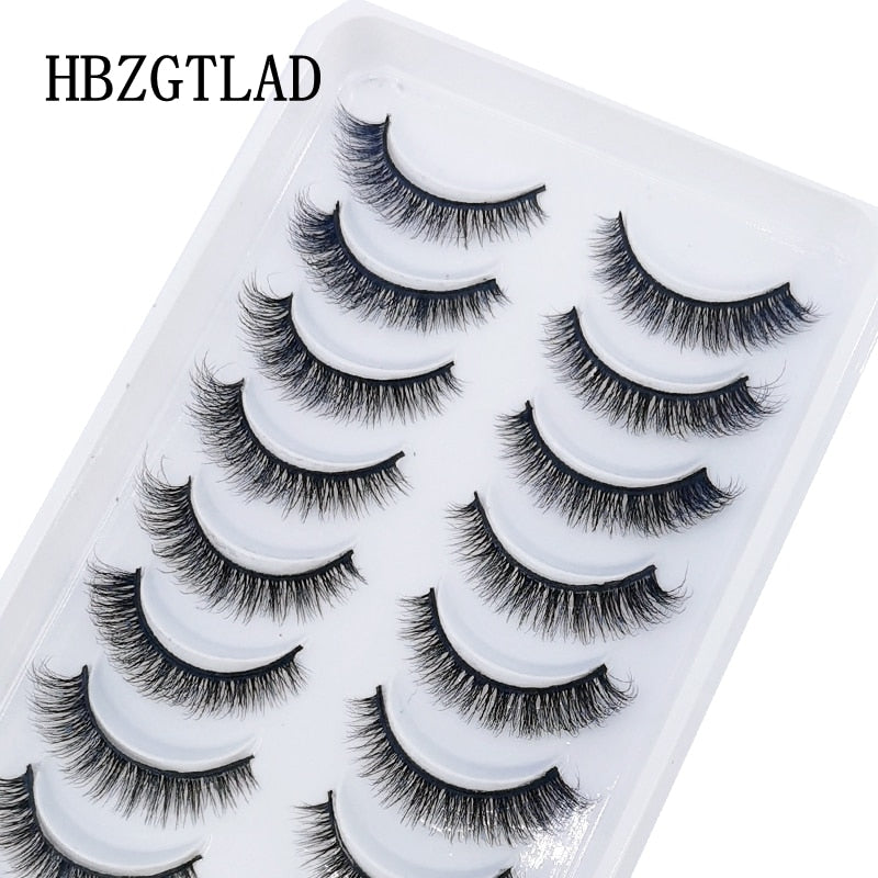 Natural Glam 3D Mink False Eyelashes - Set of 10 Pairs for Stunning Eye Makeup