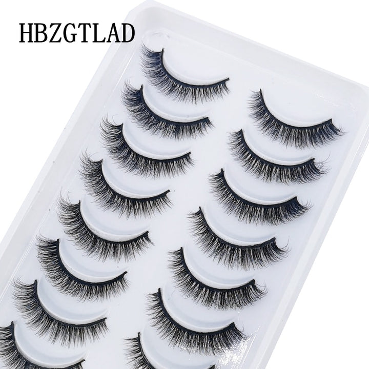 Natural Glam 3D Mink False Eyelashes - Set of 10 Pairs for Stunning Eye Makeup