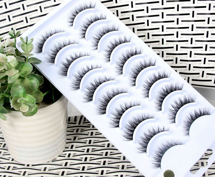 Natural Glam 3D Mink False Eyelashes - Set of 10 Pairs for Stunning Eye Makeup