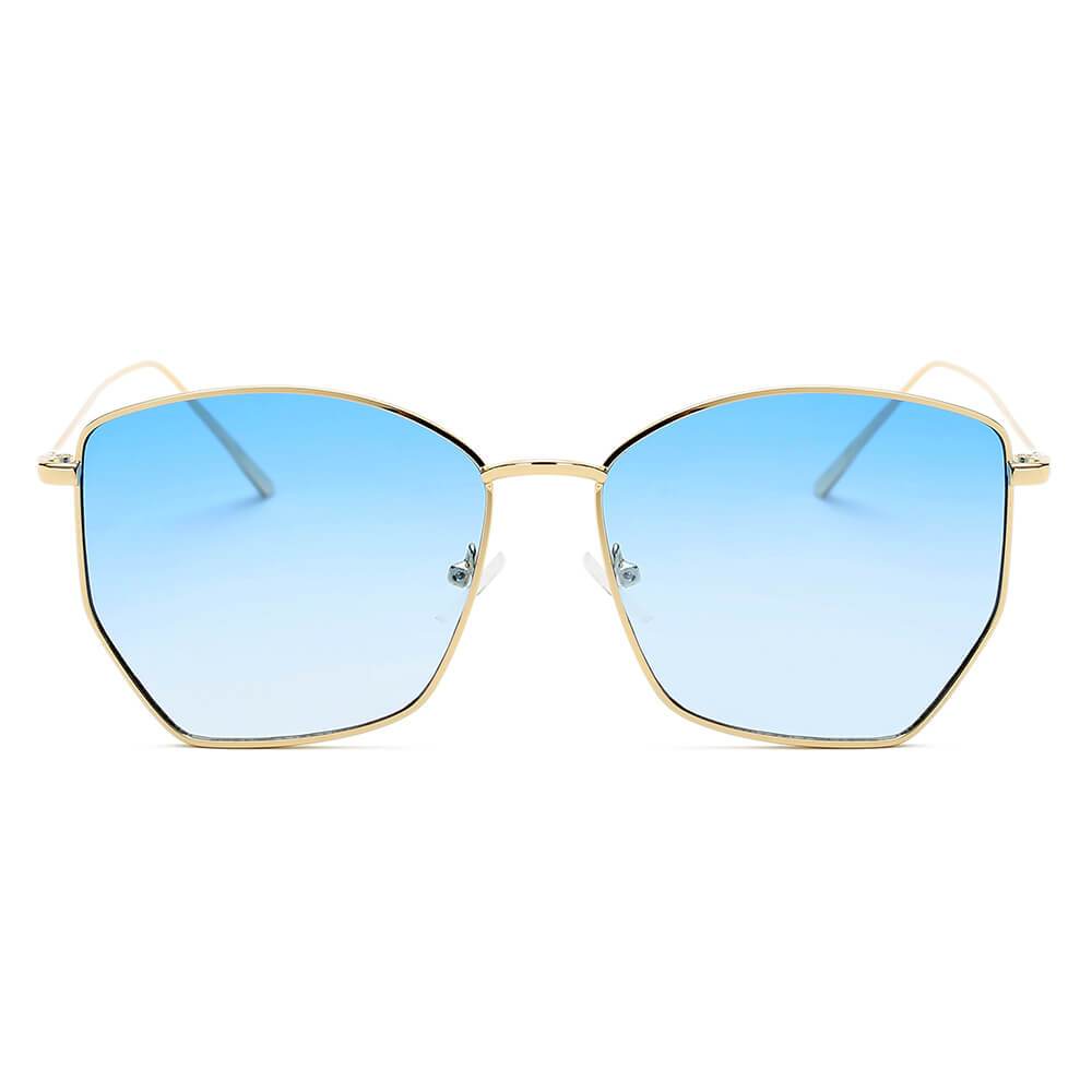 CARDIFF | Women Oversize Geometric Metal Fashion Sunglasses