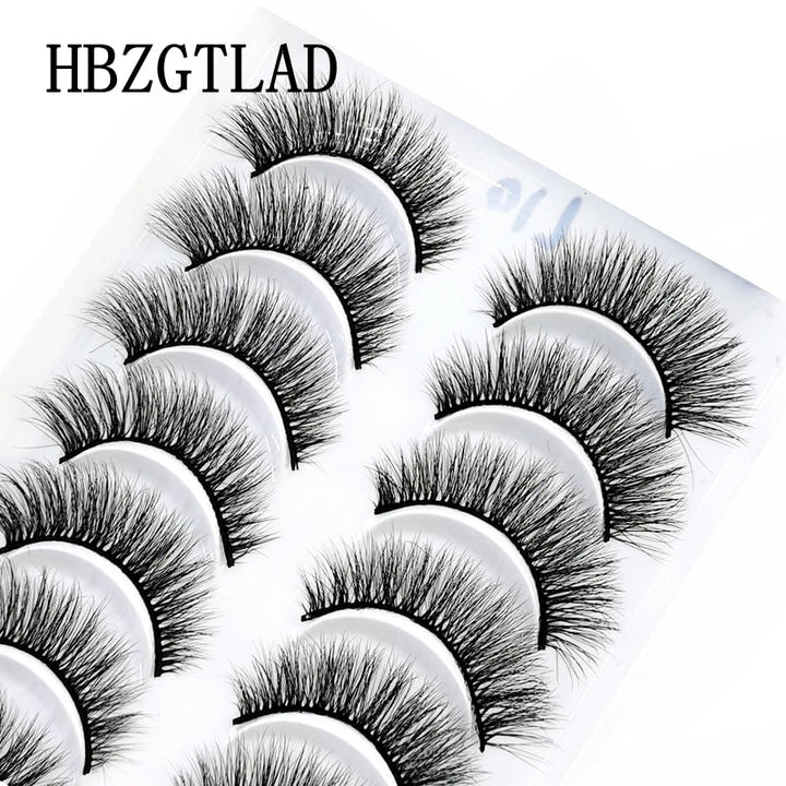 Natural Glam 3D Mink False Eyelashes - Set of 10 Pairs for Stunning Eye Makeup