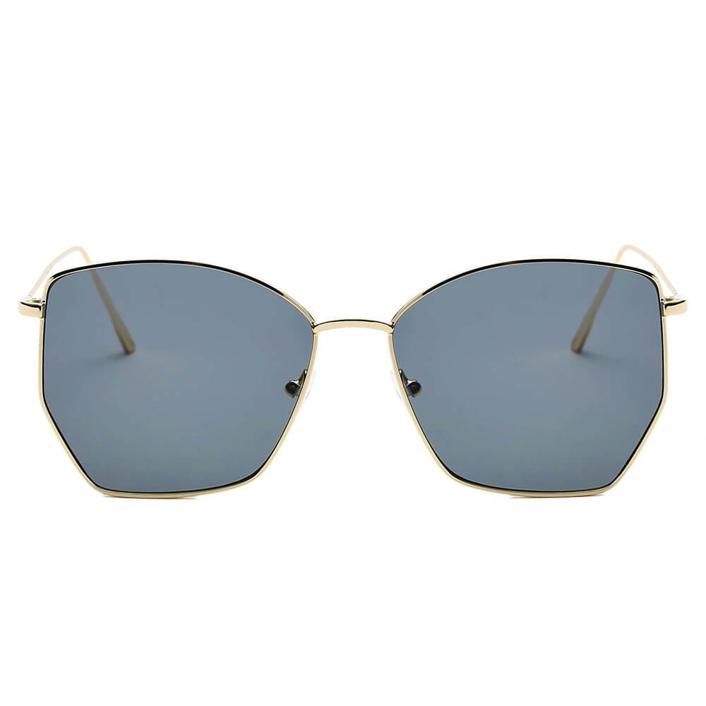 CARDIFF | Women Oversize Geometric Metal Fashion Sunglasses